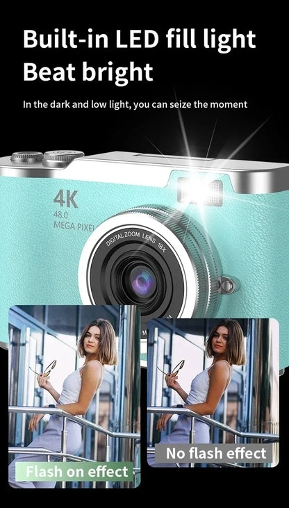 RS2 48MP Flip Screen Digital Camera + Stickers