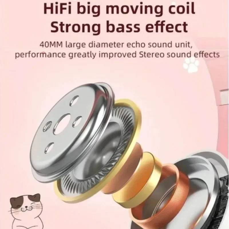 New Cute Cat Ear Wireless Headphones