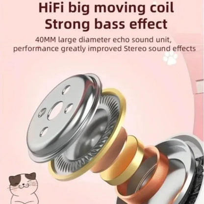 New Cute Cat Ear Wireless Headphones