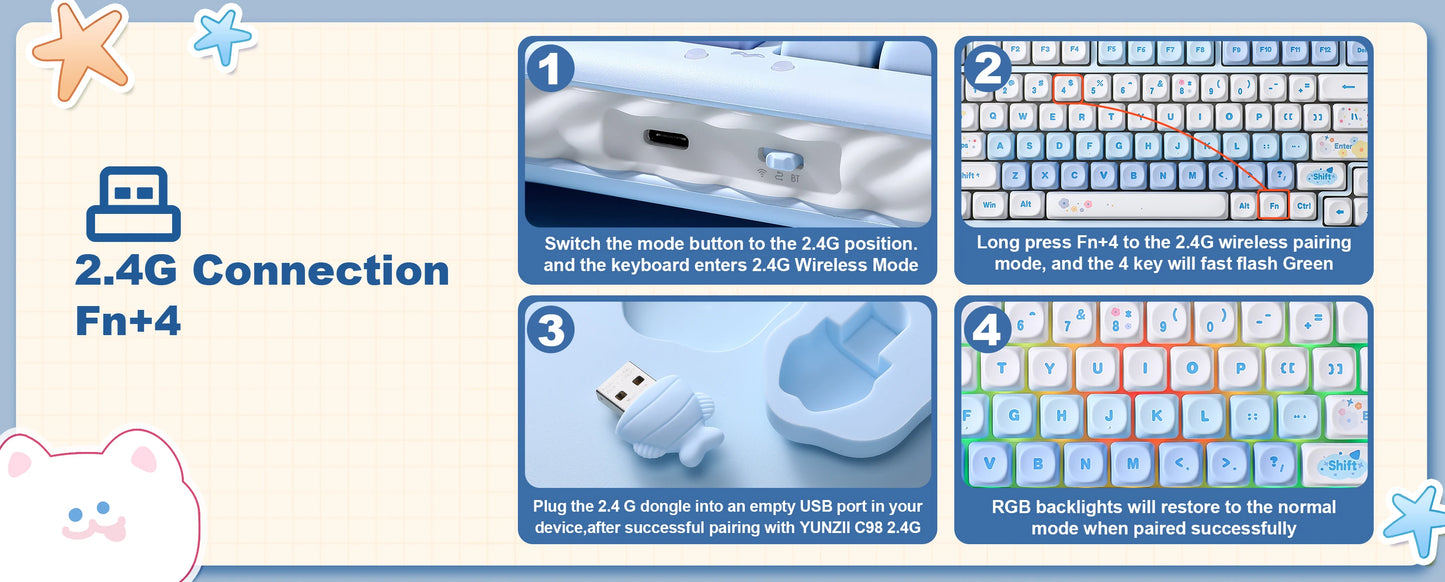 Milk Candy Wireless Mechanical Keyboard