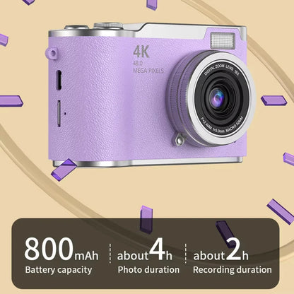 RS2 48MP Flip Screen Digital Camera + Stickers