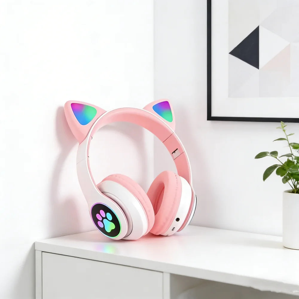 New Cute Cat Ear Wireless Headphones