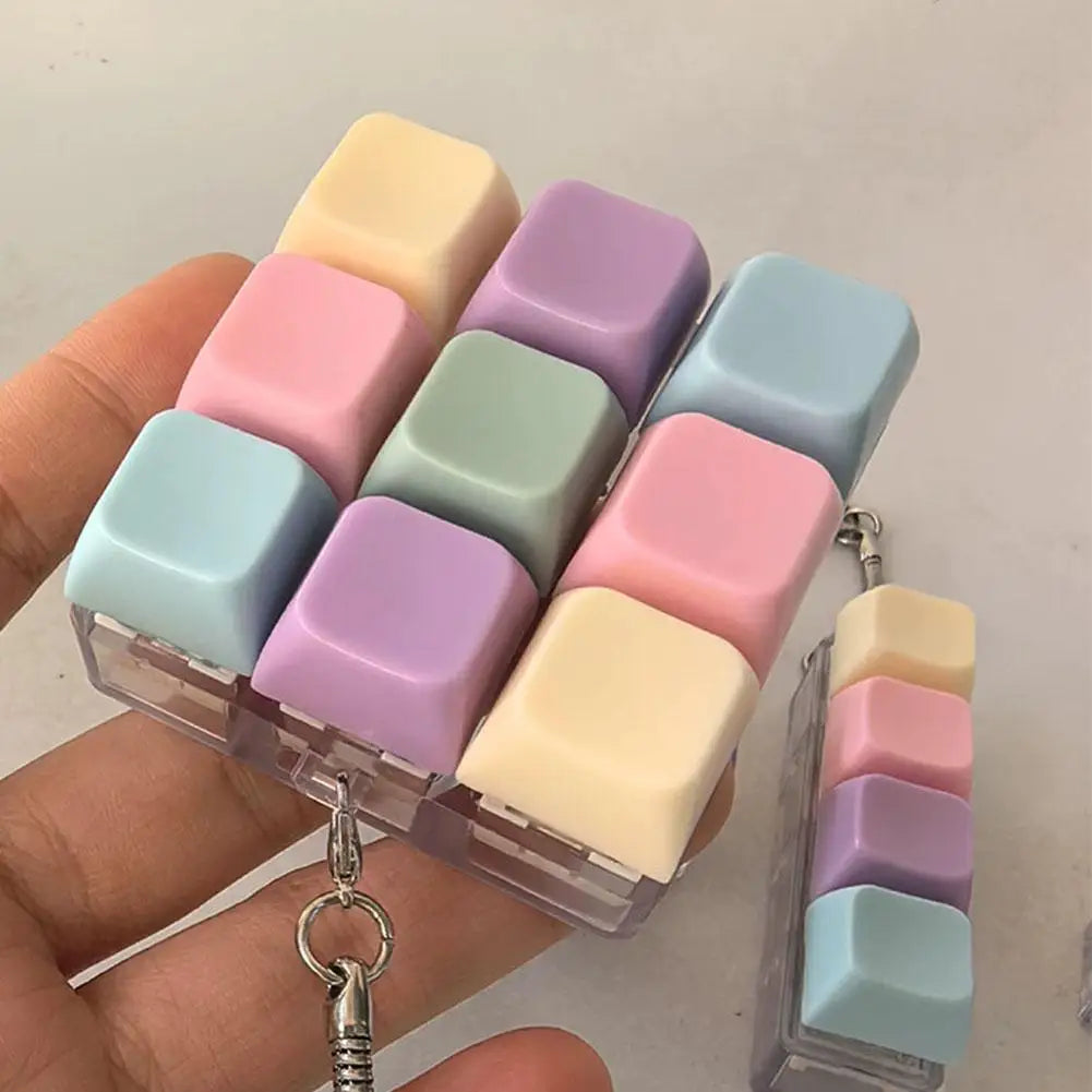 Macaron Keyboard Button Fidget Keychain