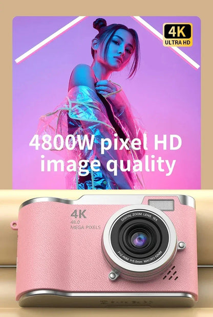 RS2 48MP Flip Screen Digital Camera + Stickers
