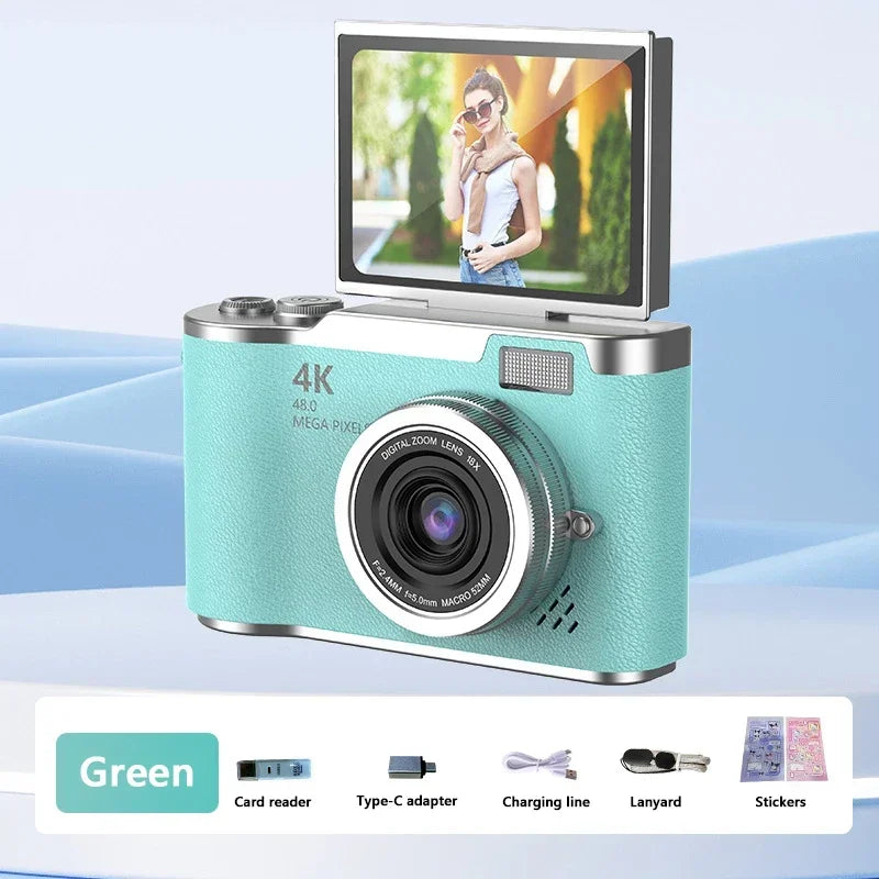RS2 48MP Flip Screen Digital Camera + Stickers