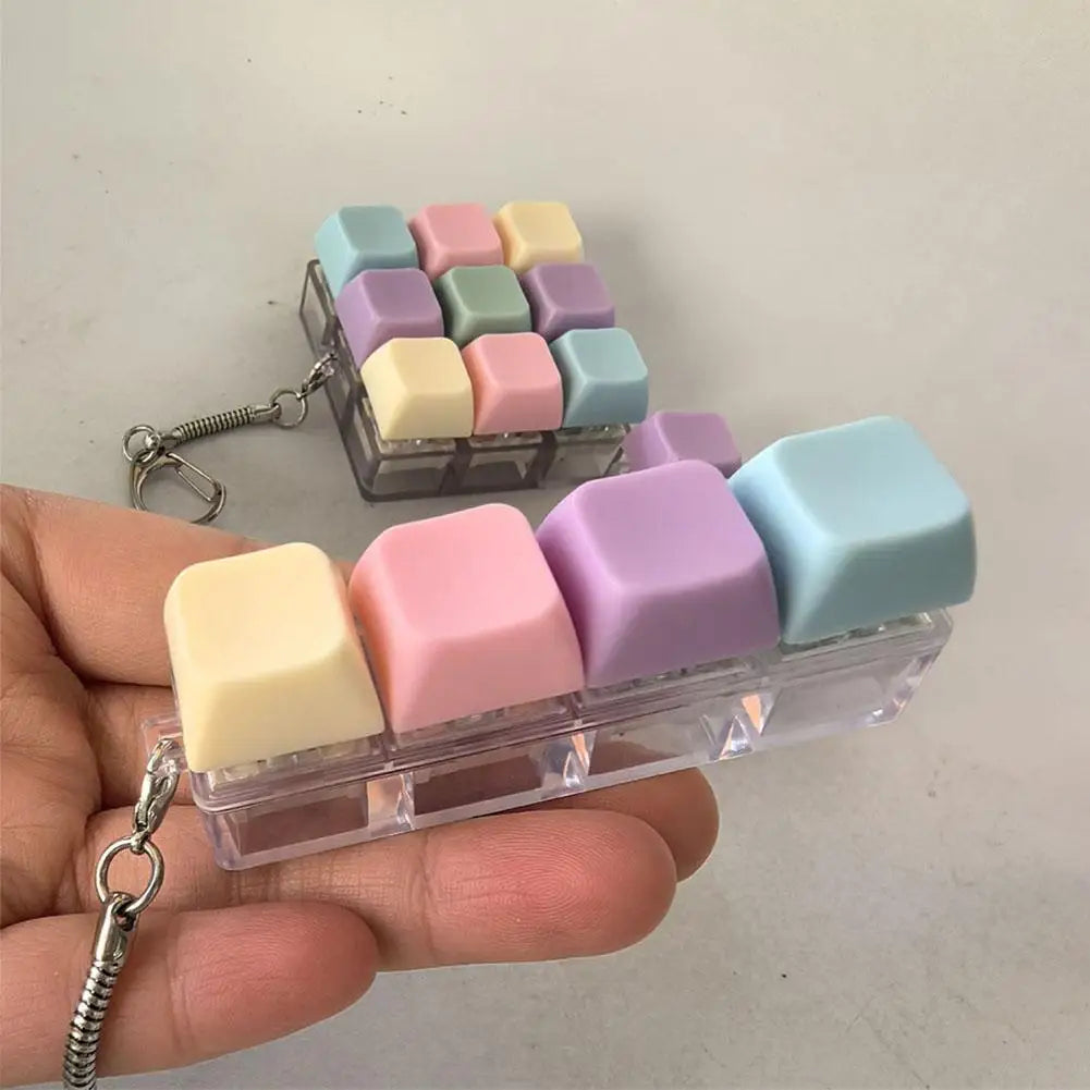Macaron Keyboard Button Fidget Keychain