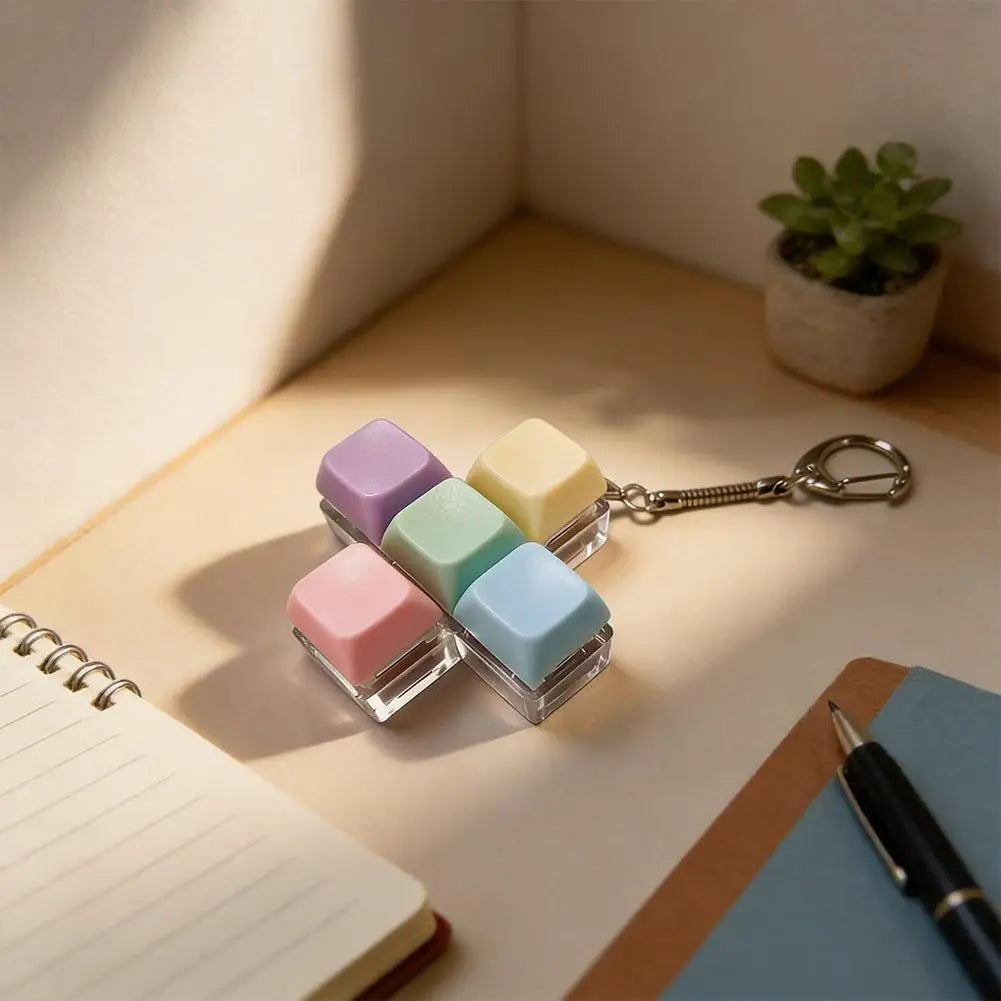 Macaron Keyboard Button Fidget Keychain
