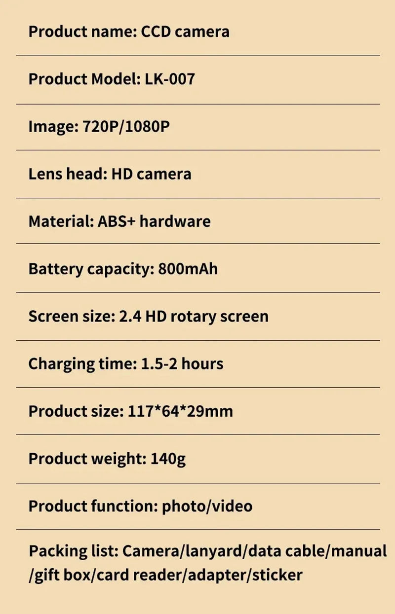 RS2 48MP Flip Screen Digital Camera + Stickers