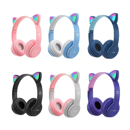 Cute Cat Ear Bluetooth Headphones – Wireless LED Headset