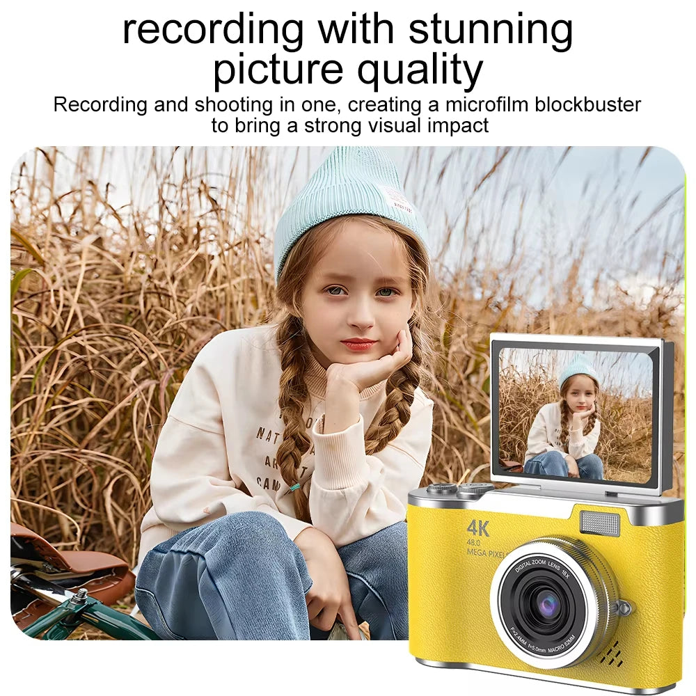 RS2 48MP Flip Screen Digital Camera + Stickers
