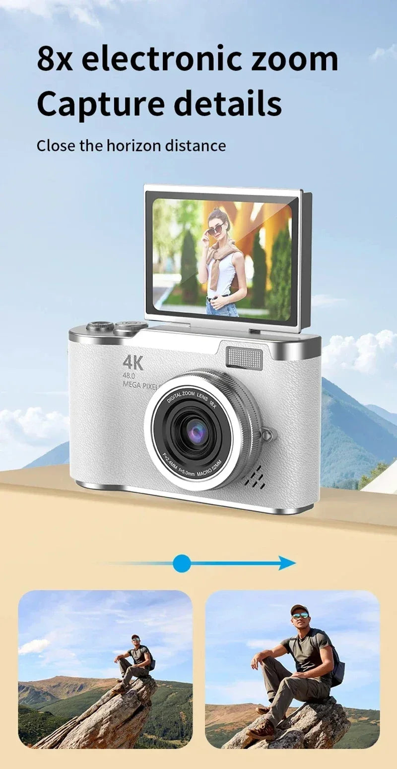 RS2 48MP Flip Screen Digital Camera + Stickers