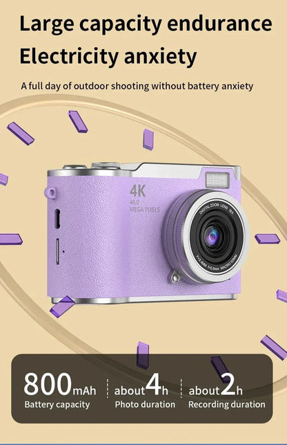 RS2 48MP Flip Screen Digital Camera + Stickers