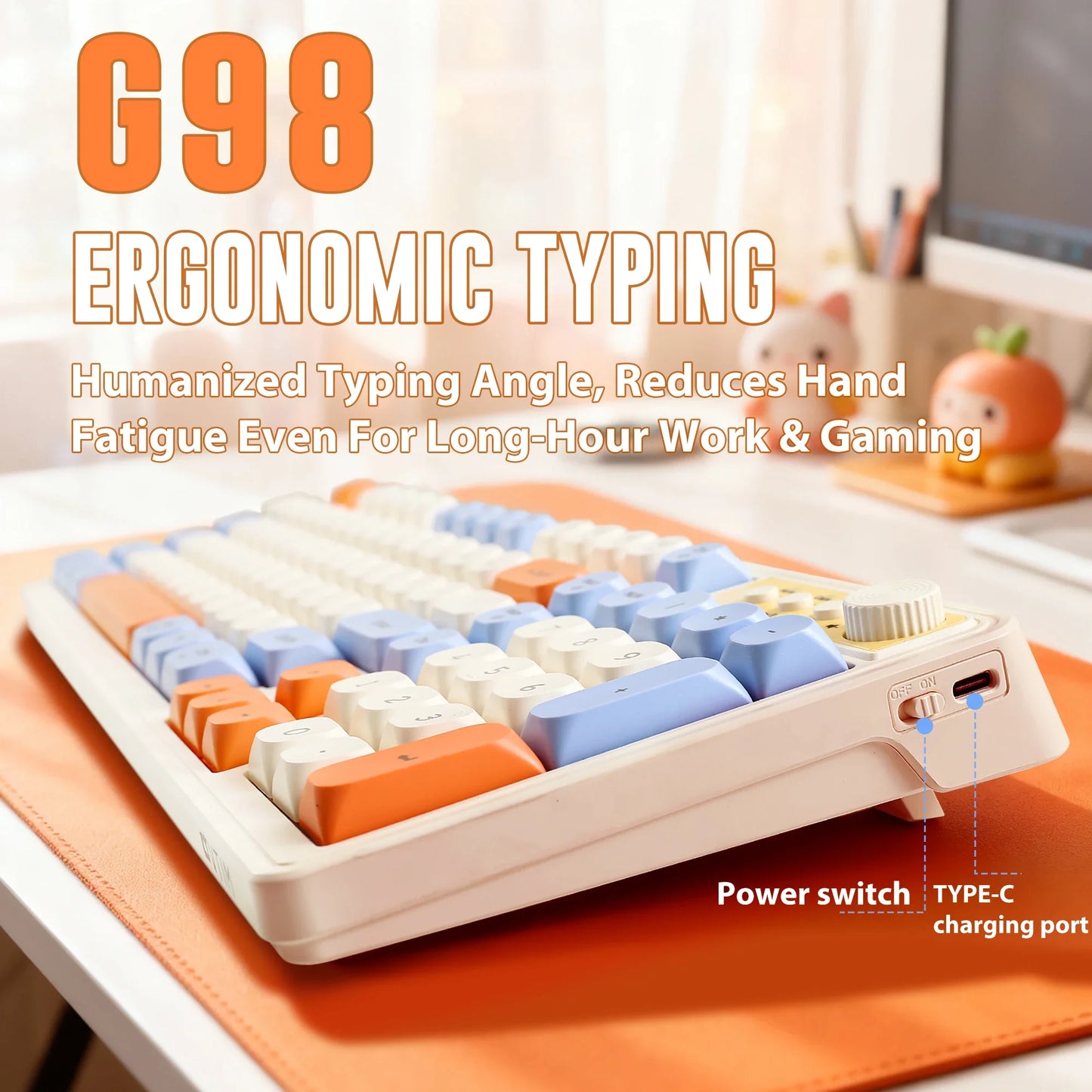 Retro Macaron Wireless Keyboard