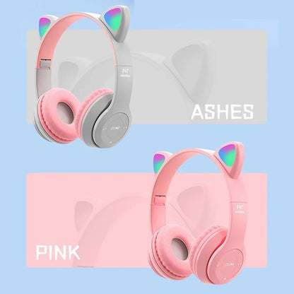 Cute Cat Ear Bluetooth Headphones – Wireless LED Headset
