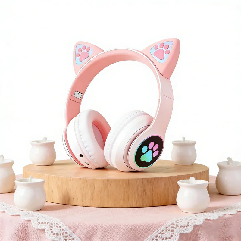 New Cute Cat Ear Wireless Headphones
