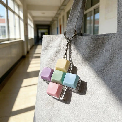 Macaron Keyboard Button Fidget Keychain