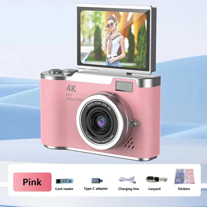 RS2 48MP Flip Screen Digital Camera + Stickers