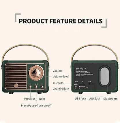 Retro Bluetooth Speaker – Small Size, Big Sound