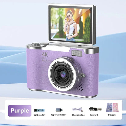 RS2 48MP Flip Screen Digital Camera + Stickers