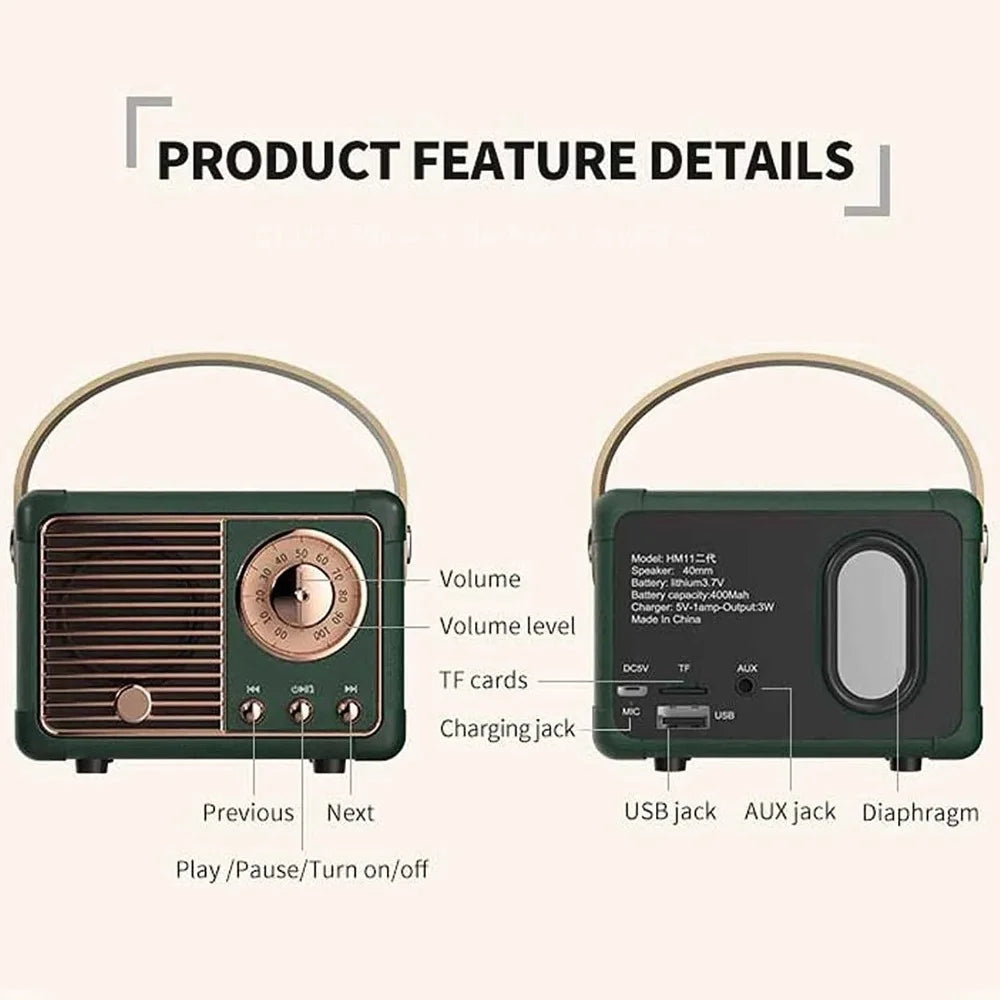 Retro Bluetooth Speaker – Small Size, Big Sound